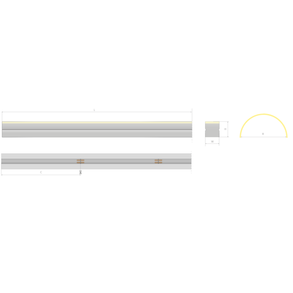 K-NF-RGBW35-1920H-24-5M LED tape, 3500K, 169 lm/ft, 5.9 W/ft, IP67